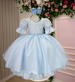 Vestido Bella Child Priscila Azul Bebe - Leveza e Elegância para Meninas | Bebeloo Kids