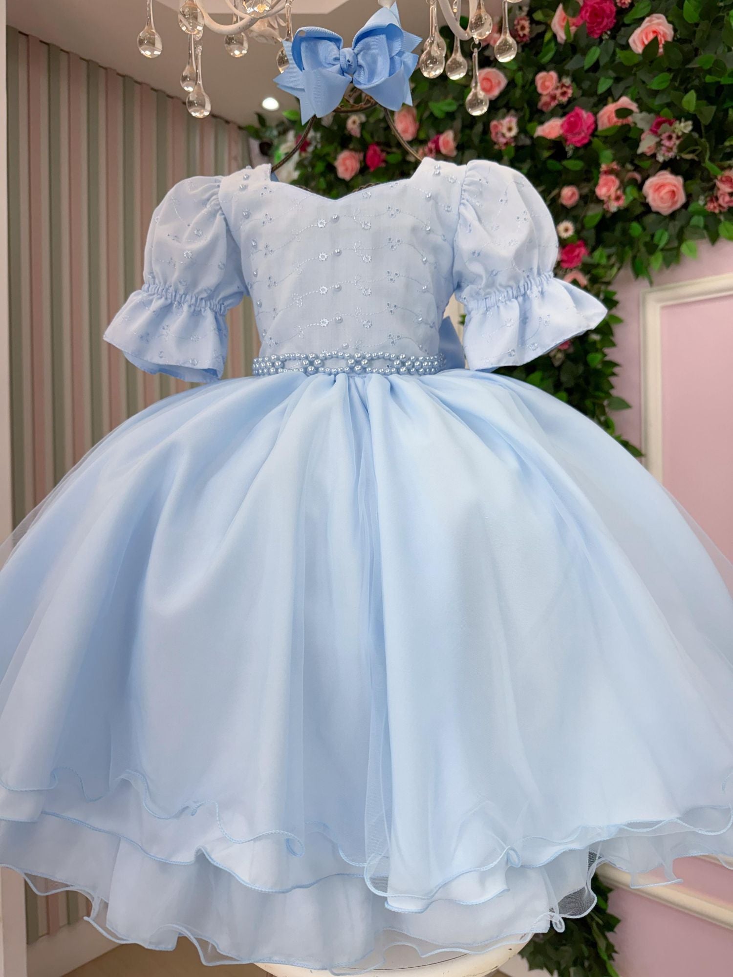 Vestido Bella Child Priscila Azul Bebe - Leveza e Elegância para Meninas | Bebeloo Kids