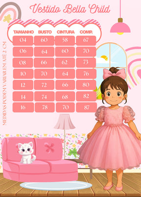 Vestido Bella Child Priscila Azul Bebe - Leveza e Elegância para Meninas | Bebeloo Kids