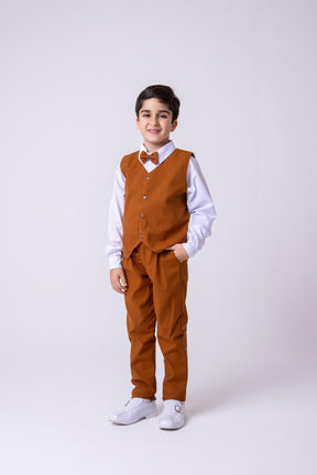 Conjunto Miss Cherry Social Leonardo Colete Caramelo - Estilo Delicado para o Dia a Dia | Bebeloo Kids