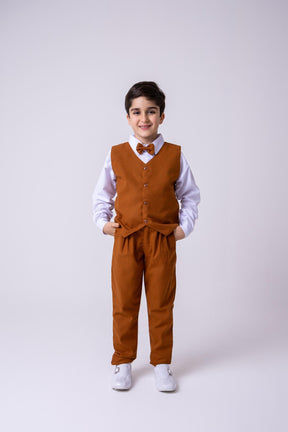 Conjunto Miss Cherry Social Leonardo Colete Caramelo - Estilo Delicado para o Dia a Dia | Bebeloo Kids