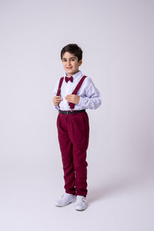 Conjunto Meninos Miss Cherry Leo Suspensorio Marsala - Estilo Delicado para o Dia a Dia | Bebeloo Kids