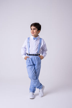 Conjunto Meninos Miss Cherry Leo Suspensorio Azul Claro - Estilo Delicado para o Dia a Dia | Bebeloo Kids