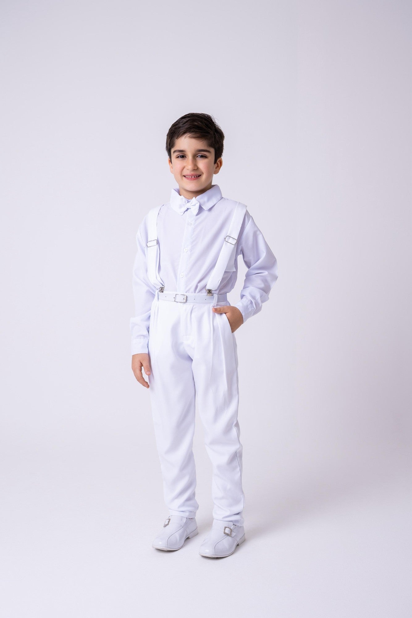 Conjunto Meninos Miss Cherry Leo Suspensorio Branco - Estilo Delicado para o Dia a Dia | Bebeloo Kids