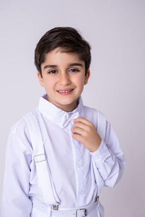 Conjunto Meninos Miss Cherry Leo Suspensorio Branco - Estilo Delicado para o Dia a Dia | Bebeloo Kids