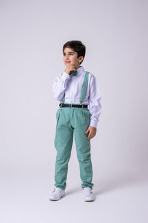 Conjunto Miss Cherry Vitor Suspensorio Verde - Estilo Delicado para o Dia a Dia | Bebeloo Kids