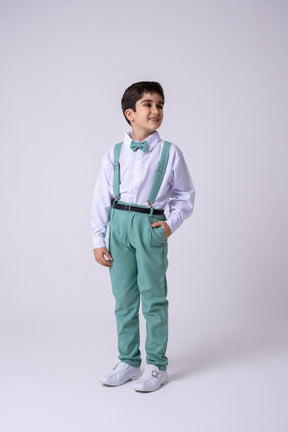 Conjunto Miss Cherry Vitor Suspensorio Verde - Estilo Delicado para o Dia a Dia | Bebeloo Kids