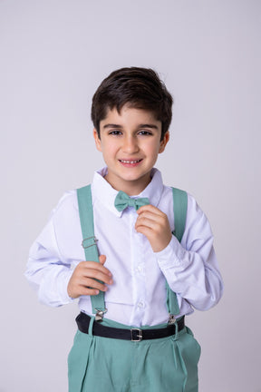 Conjunto Miss Cherry Vitor Suspensorio Verde - Estilo Delicado para o Dia a Dia | Bebeloo Kids