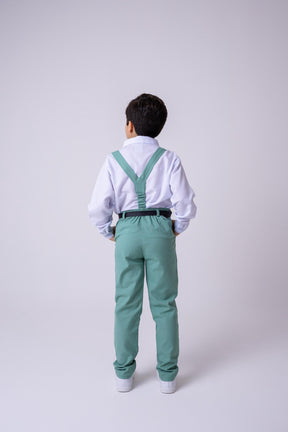 Conjunto Miss Cherry Vitor Suspensorio Verde - Estilo Delicado para o Dia a Dia | Bebeloo Kids
