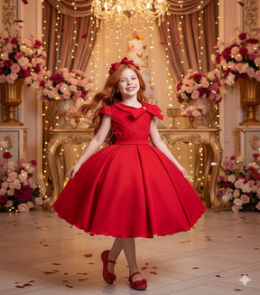 Vestido Bella Child Ravena Vermelho - Leveza e Elegância para Meninas | Bebeloo Kids