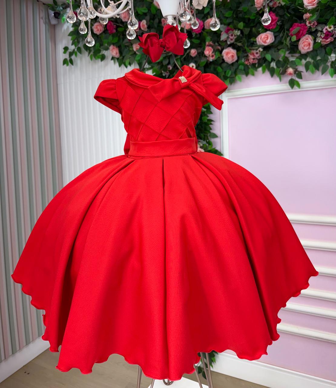 Vestido Bella Child Ravena Vermelho - Leveza e Elegância para Meninas | Bebeloo Kids