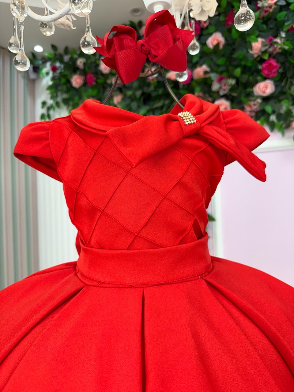 Vestido Bella Child Ravena Vermelho - Leveza e Elegância para Meninas | Bebeloo Kids