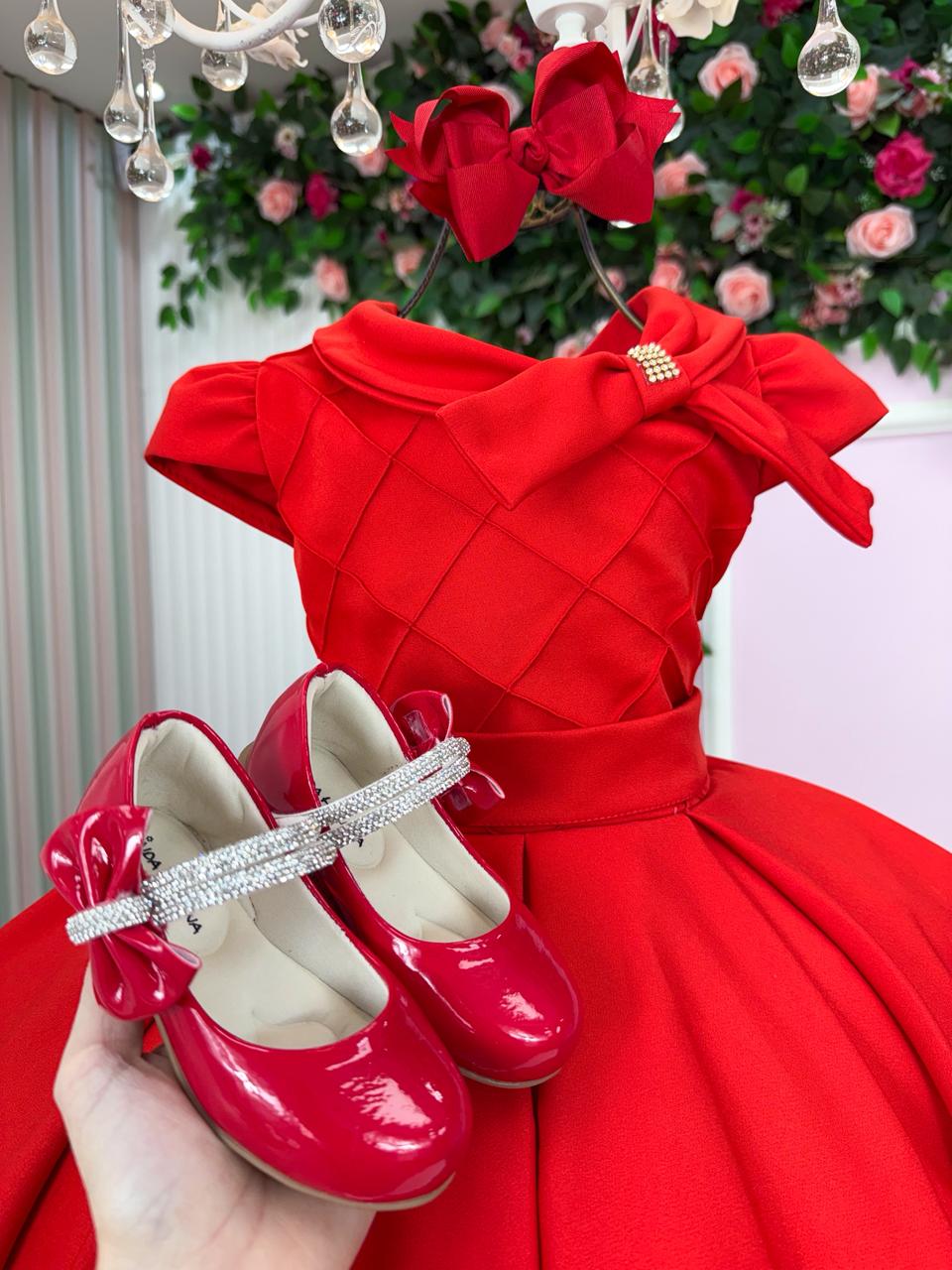 Vestido Bella Child Ravena Vermelho - Leveza e Elegância para Meninas | Bebeloo Kids