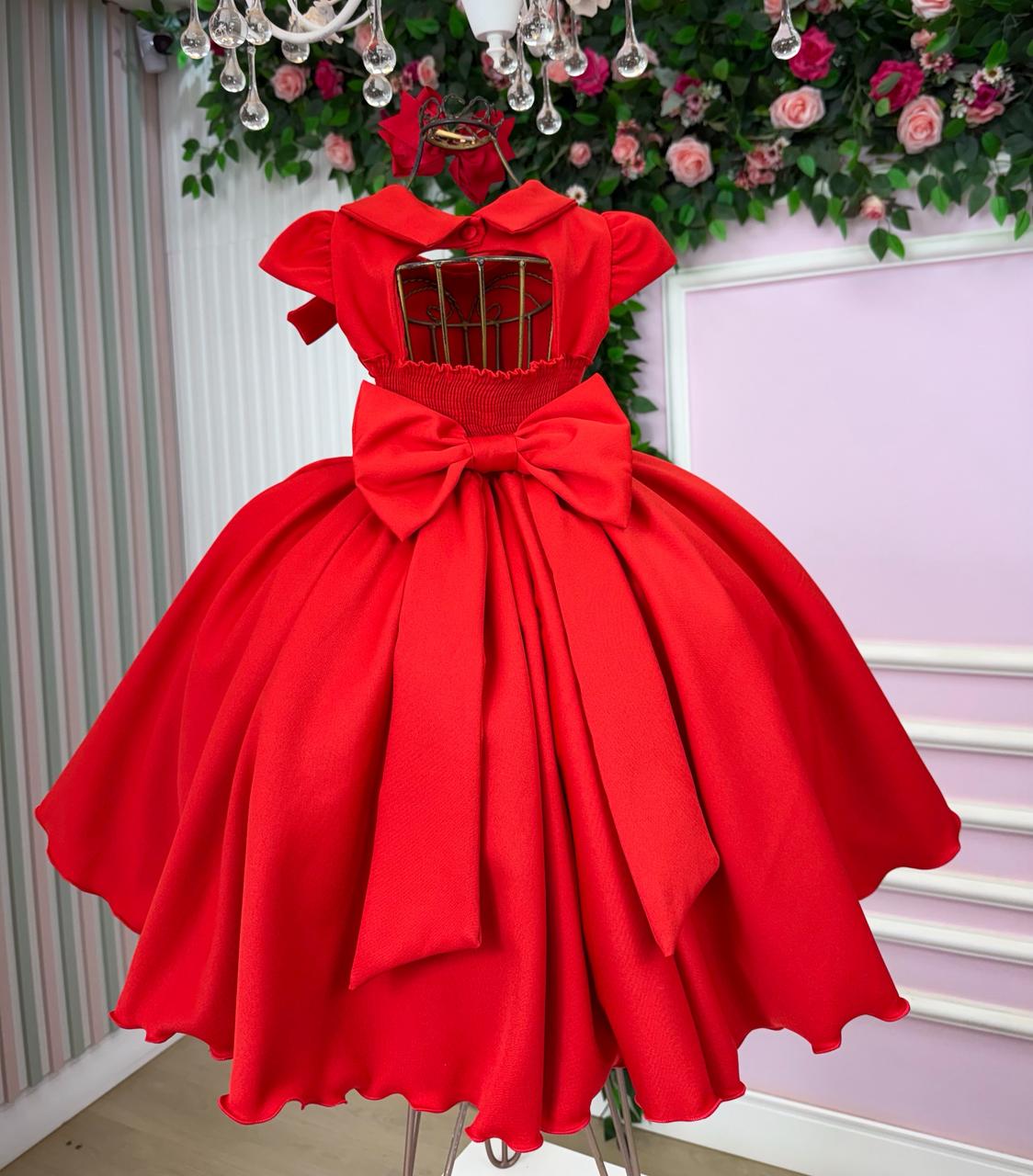 Vestido Bella Child Ravena Vermelho - Leveza e Elegância para Meninas | Bebeloo Kids