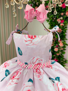 Vestido Giovanella Karine Florido Rosa - Leveza e Elegância para Meninas | Bebeloo Kids