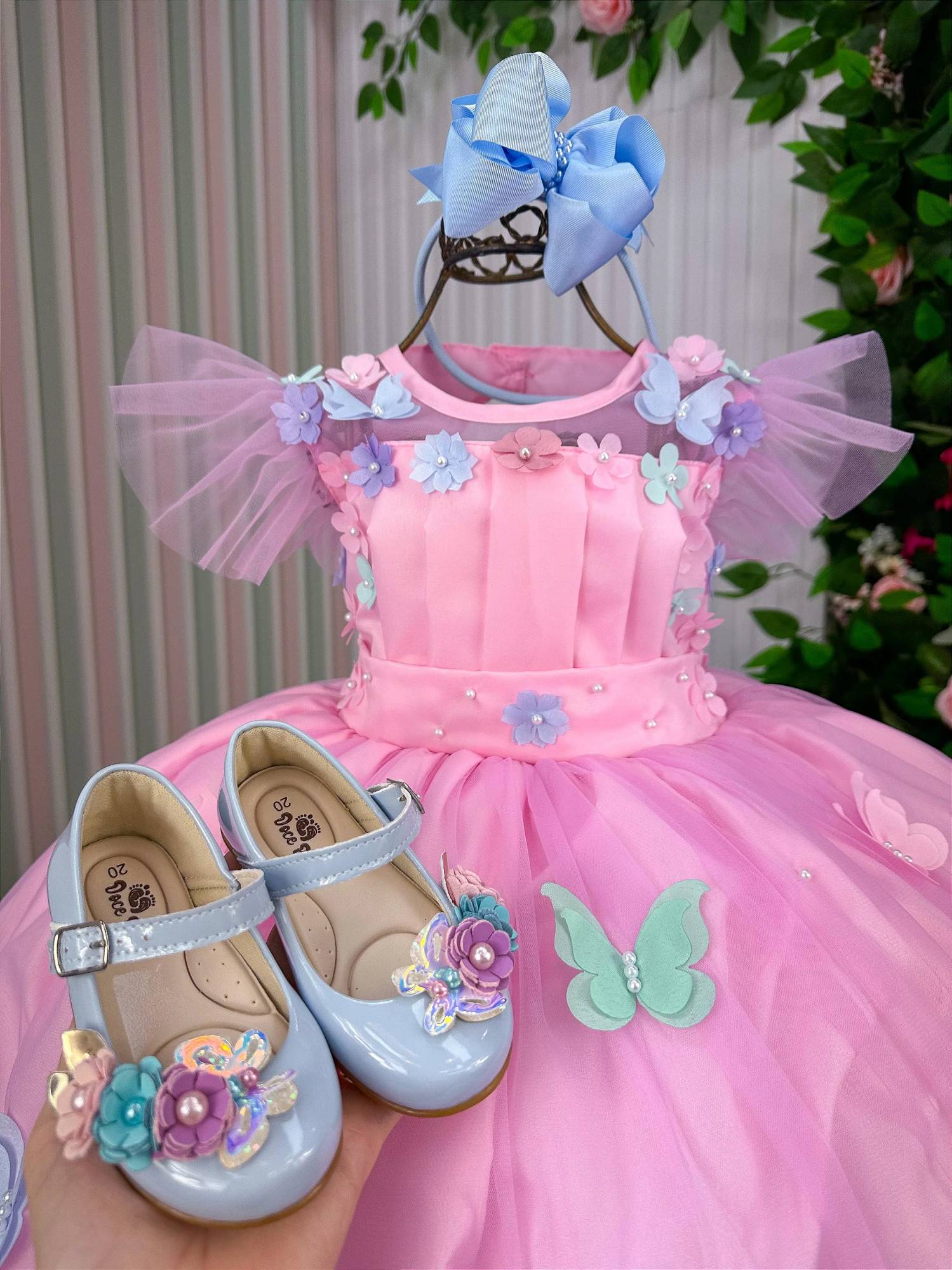 Vestido Marie Jardim Encantado Isis Luxinho Rosa - Leveza e Elegância para Meninas | Bebeloo Kids