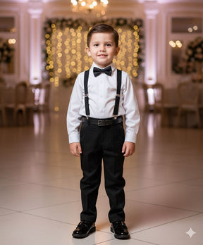 Conjunto Meninos Miss Cherry Leo Suspensorio Preto - Estilo Delicado para o Dia a Dia | Bebeloo Kids