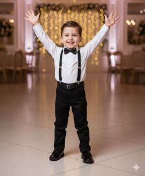 Conjunto Meninos Miss Cherry Leo Suspensorio Preto - Estilo Delicado para o Dia a Dia | Bebeloo Kids