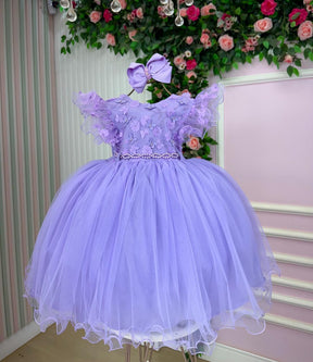 Vestido Menina Bonita Angelie Lilás - Leveza e Elegância para Meninas | Bebeloo Kids