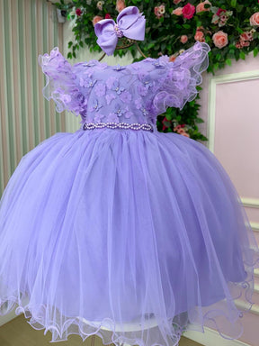 Vestido Menina Bonita Angelie Lilás - Leveza e Elegância para Meninas | Bebeloo Kids