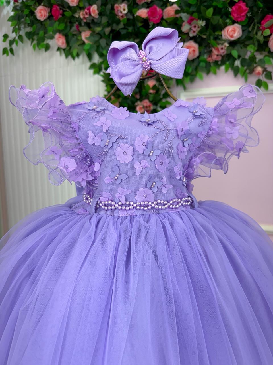Vestido Menina Bonita Angelie Lilás - Leveza e Elegância para Meninas | Bebeloo Kids