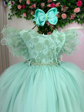 Vestido Menina Bonita Angelie Verde Menta - Leveza e Elegância para Meninas | Bebeloo Kids