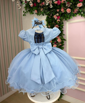 Vestido Vitoria Kids Leticia Azul Bebe - Leveza e Elegância para Meninas | Bebeloo Kids
