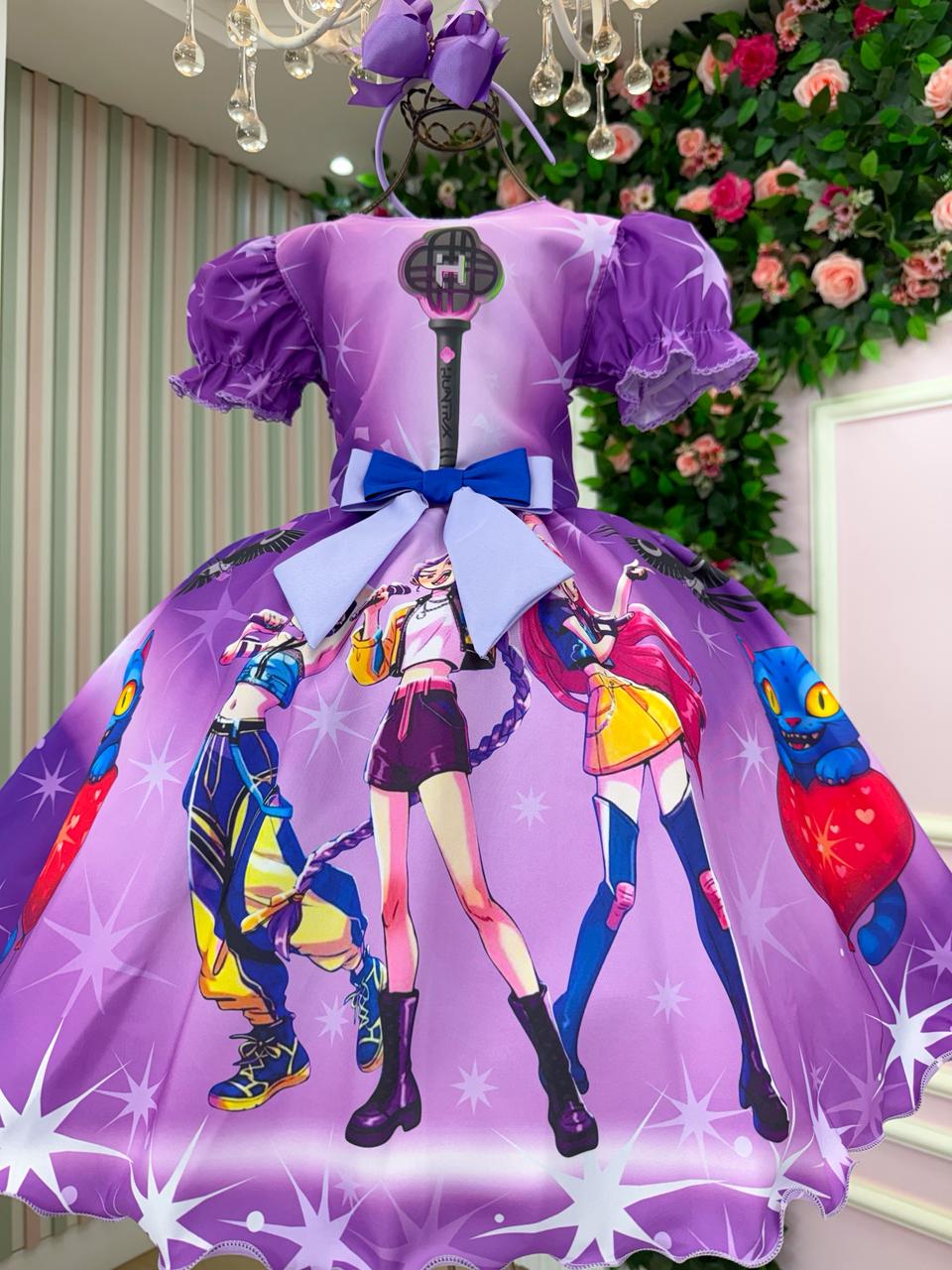 Vestido Tematicos Luxo Guerreiras do K-Pop - Leveza e Elegância para Meninas | Bebeloo Kids