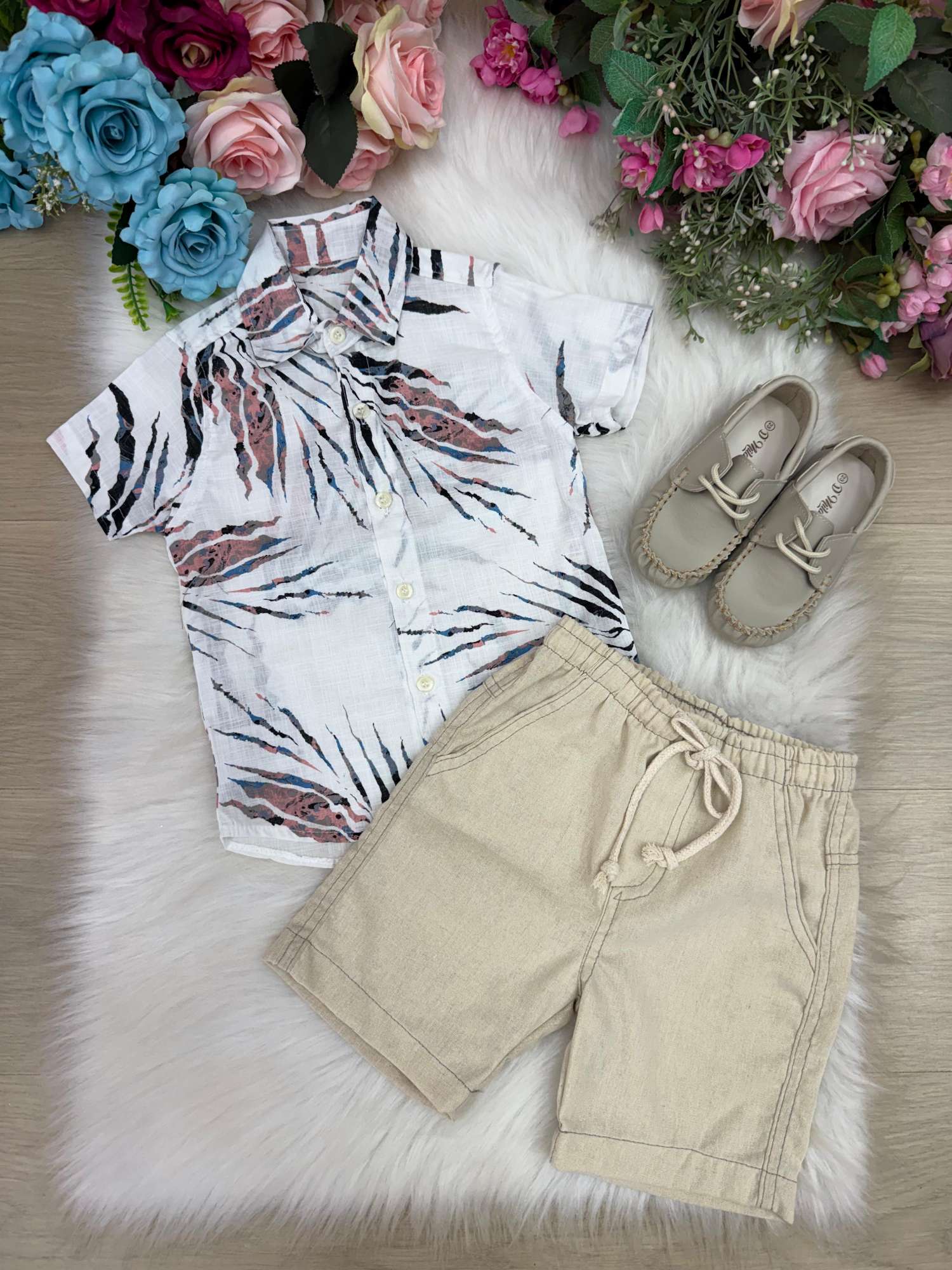 Conjunto Meninos Lucas Banana Club Shorts Linho - Estilo Delicado para o Dia a Dia | Bebeloo Kids