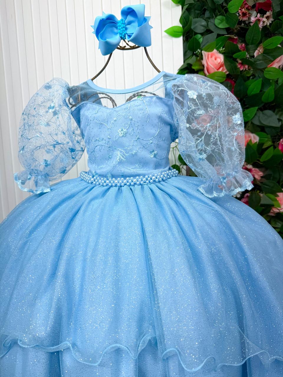 Vestido Bella Child Longo Eva Azul Bebe - Leveza e Elegância para Meninas | Bebeloo Kids