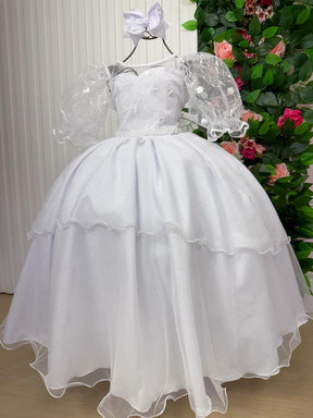 Vestido Bella Child Longo Eva Branco - Leveza e Elegância para Meninas | Bebeloo Kids