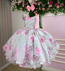 Vestido Bella Child Celina Florido Verde Claro - Leveza e Elegância para Meninas | Bebeloo Kids