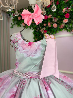 Vestido Bella Child Celina Florido Verde Claro - Leveza e Elegância para Meninas | Bebeloo Kids