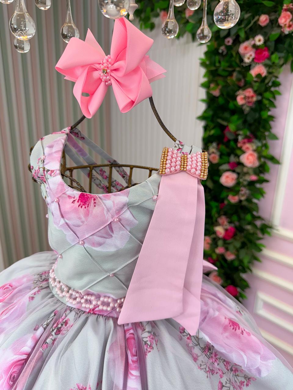 Vestido Bella Child Celina Florido Verde Claro - Leveza e Elegância para Meninas | Bebeloo Kids