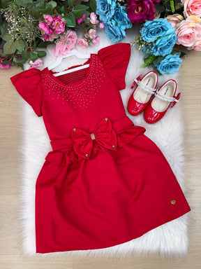 Vestido Blogueirinha Tayla Vermelho - Leveza e Elegância para Meninas | Bebeloo Kids