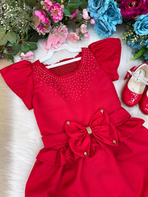 Vestido Blogueirinha Tayla Vermelho - Leveza e Elegância para Meninas | Bebeloo Kids