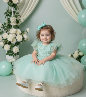 Vestido Menina Bonita Angelie Verde Menta - Leveza e Elegância para Meninas | Bebeloo Kids