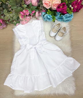 Vestido Blogueirinha Valeria Branco - Leveza e Elegância para Meninas | Bebeloo Kids