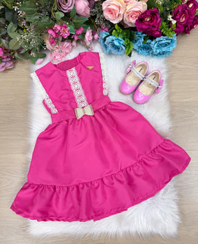 Vestido Blogueirinha Valeria Pink - Leveza e Elegância para Meninas | Bebeloo Kids