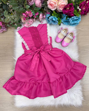 Vestido Blogueirinha Valeria Pink - Leveza e Elegância para Meninas | Bebeloo Kids