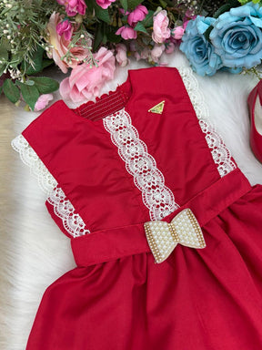 Vestido Blogueirinha Valeria Vermelho - Leveza e Elegância para Meninas | Bebeloo Kids