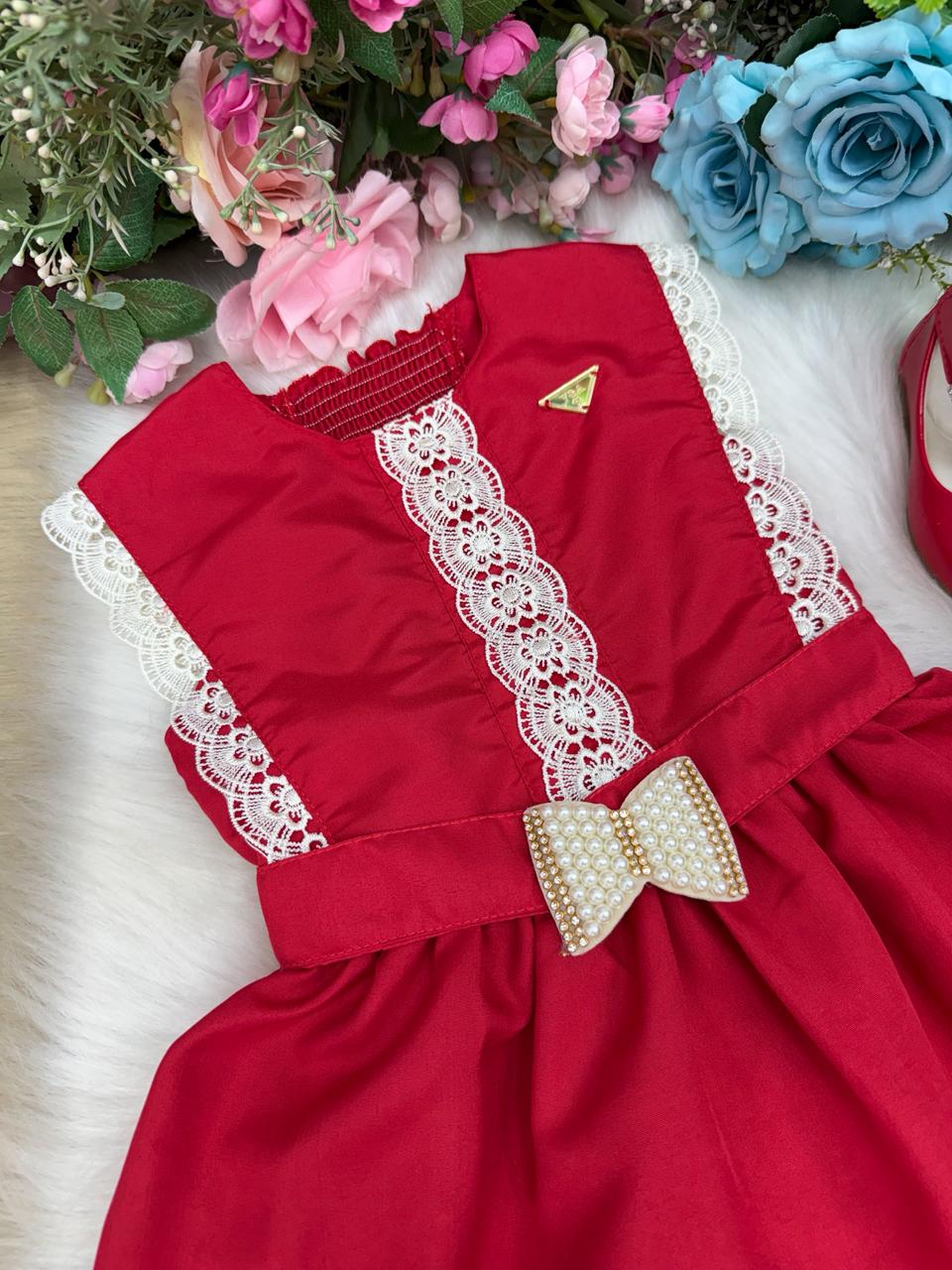 Vestido Blogueirinha Valeria Vermelho - Leveza e Elegância para Meninas | Bebeloo Kids