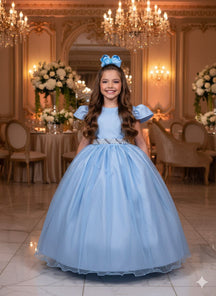 Vestido Marie Longo Heloisa Azul Bebe - Leveza e Elegância para Meninas | Bebeloo Kids