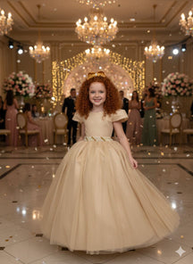 Vestido Marie Longo Heloisa Dourado - Leveza e Elegância para Meninas | Bebeloo Kids