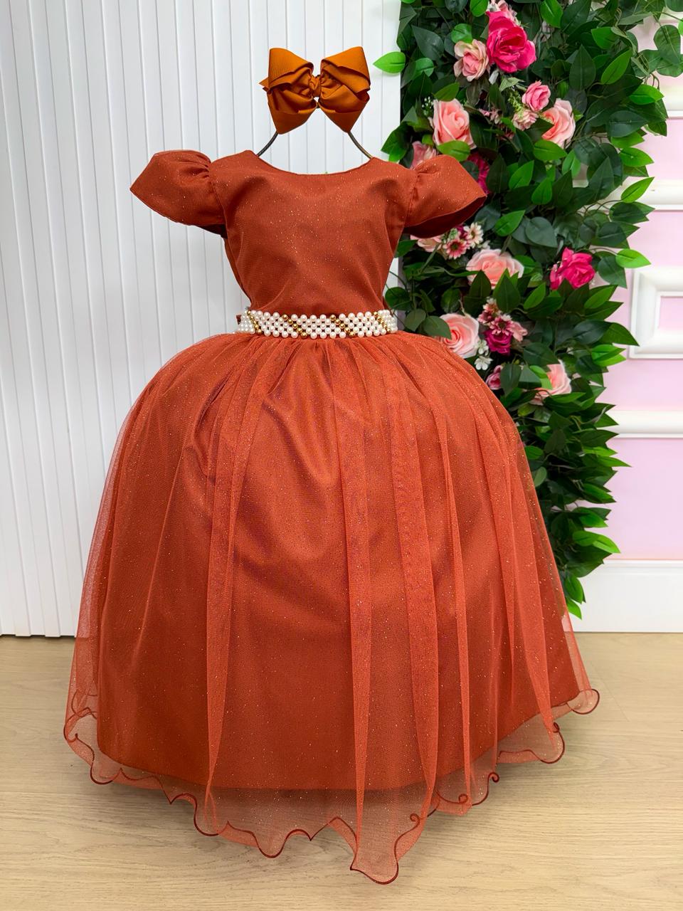 Vestido Marie Longo Heloisa Terracota - Leveza e Elegância para Meninas | Bebeloo Kids
