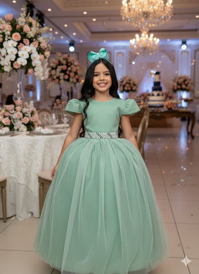 Vestido Marie Longo Heloisa Verde Oliva - Leveza e Elegância para Meninas | Bebeloo Kids