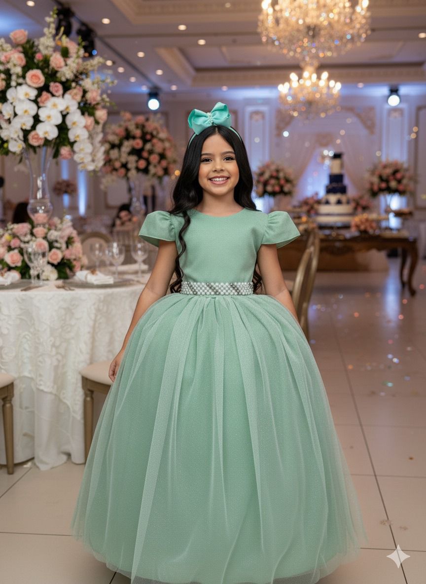 Vestido Marie Longo Heloisa Verde Oliva - Leveza e Elegância para Meninas | Bebeloo Kids
