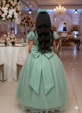 Vestido Marie Longo Heloisa Verde Oliva - Leveza e Elegância para Meninas | Bebeloo Kids