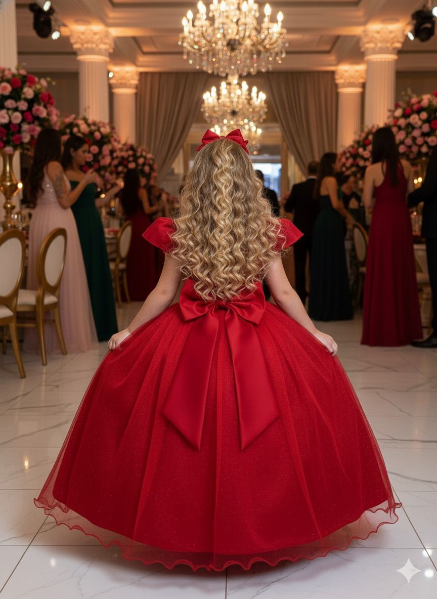 Vestido Marie Longo Heloisa Vermelho - Leveza e Elegância para Meninas | Bebeloo Kids