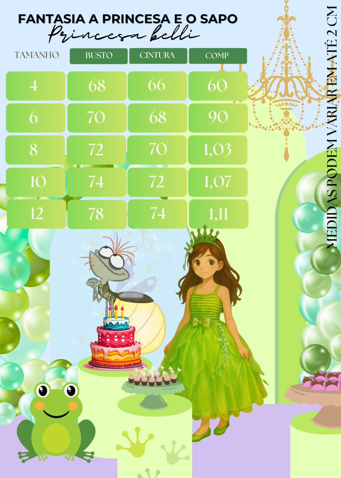 Fantasia Princesa Longa Tiana - A Princesa e o Sapo - Qualidade e Cuidado para os Pequenos | Bebeloo Kids